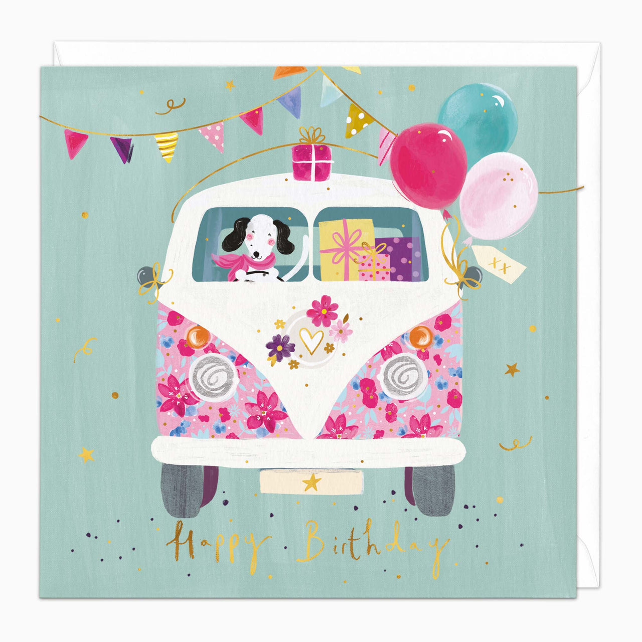 Greeting Card-H342 - Van Full of Celebrations Birthday Card-Whistlefish