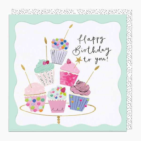 Greeting Card-H344 - Crazy Cupcakes Birthday Card-Whistlefish