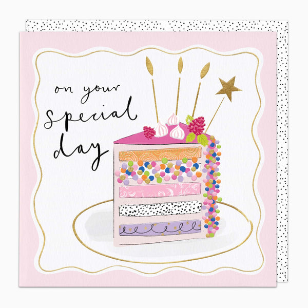 Greeting Card-H345 - Special Day Cake Birthday Card-Whistlefish