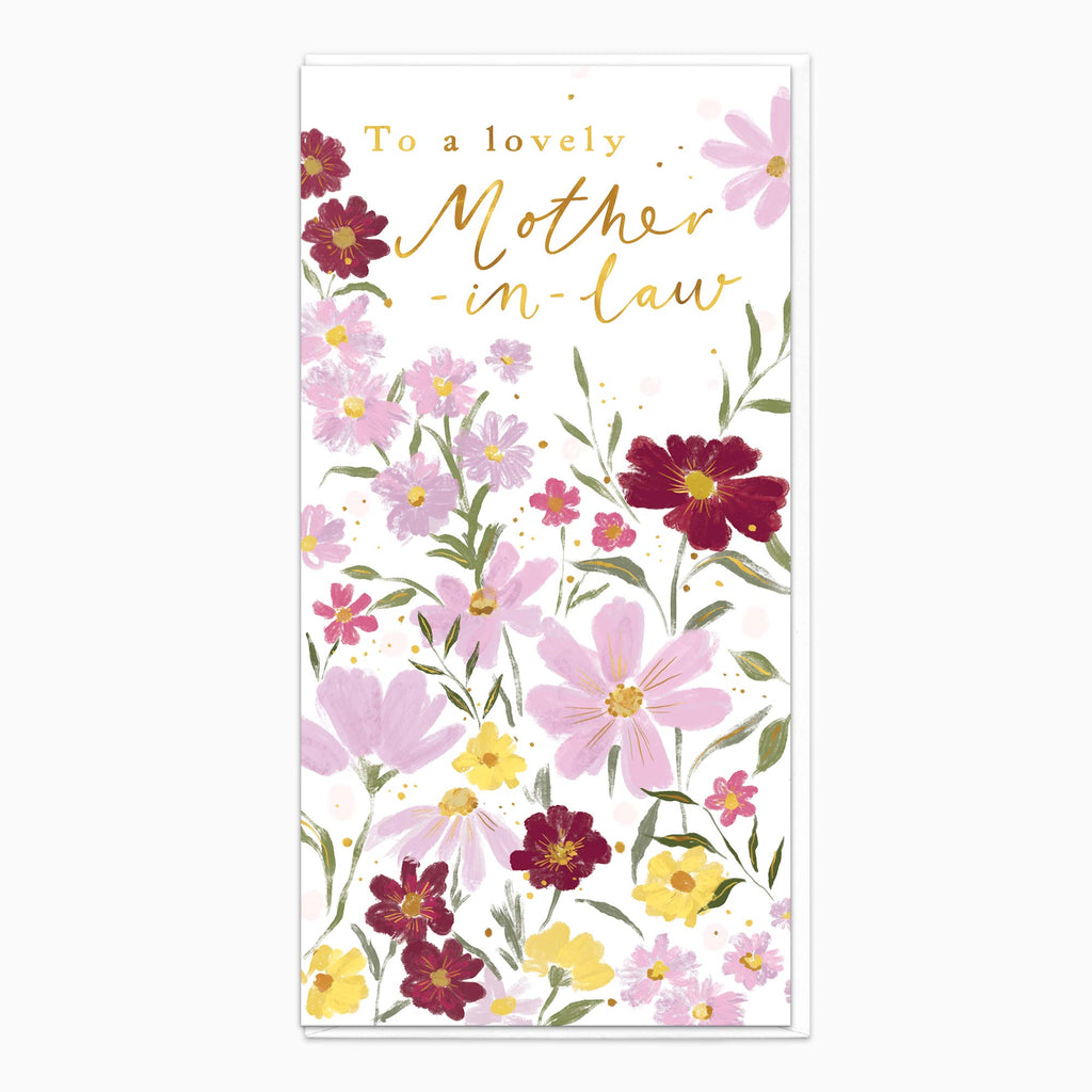 Greeting Card-H358 - Tall Blooms Mother-In-Law Birthday Card-Whistlefish