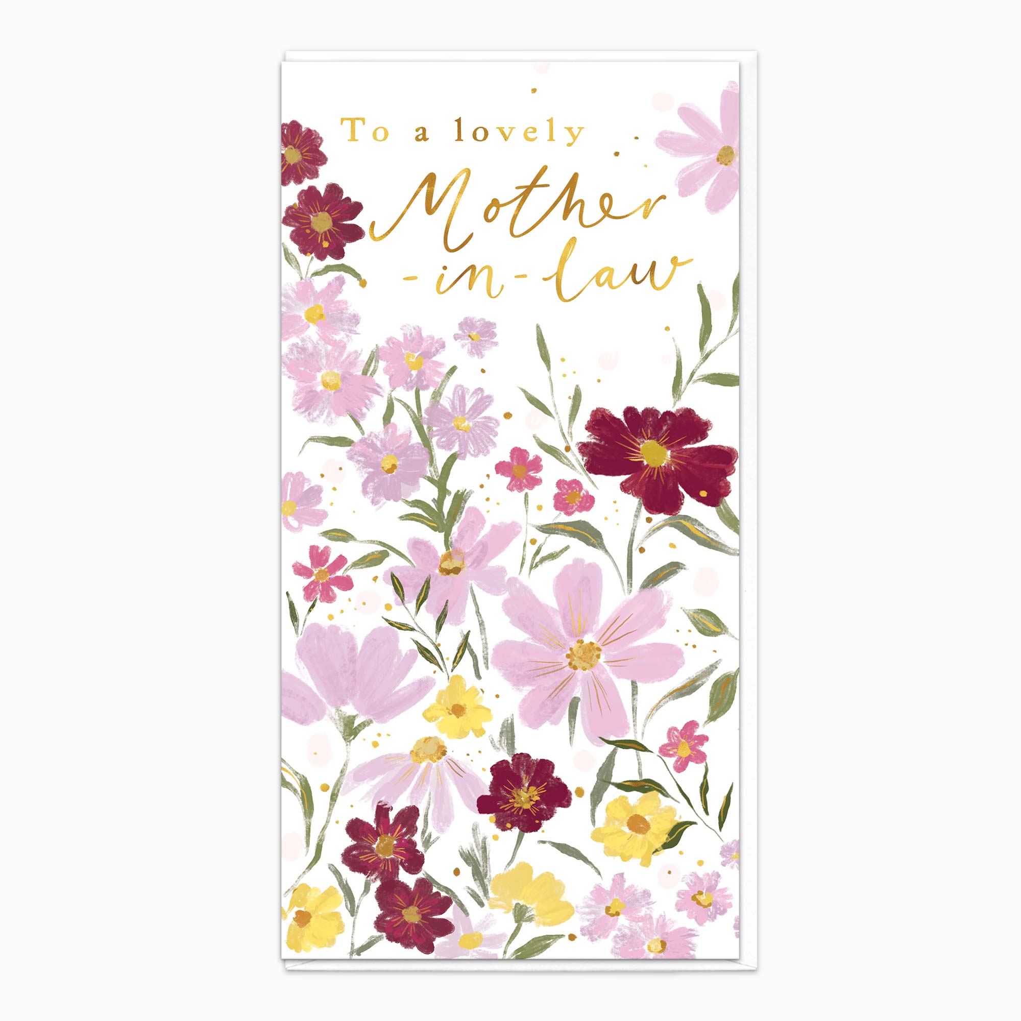 Greeting Card-H358 - Tall Blooms Mother-In-Law Birthday Card-Whistlefish