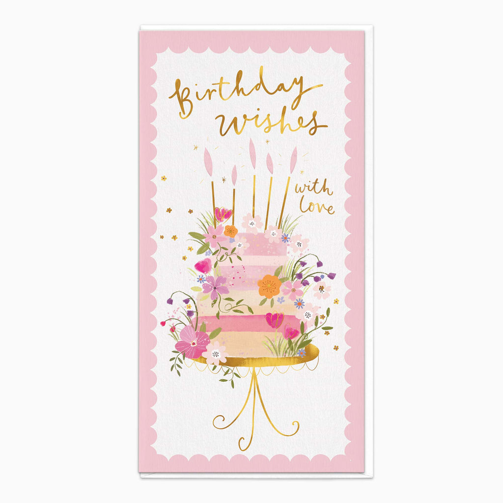 Greeting Card-H360 - With Love Floral Cake Birthday Card-Whistlefish