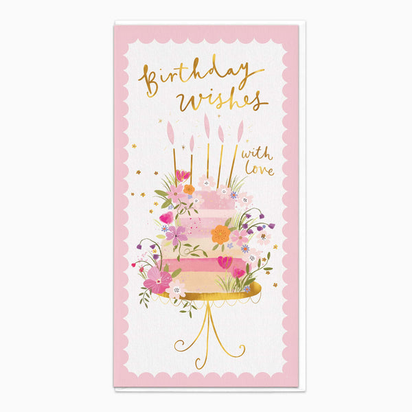 H360 - With Love Floral Cake Birthday Card