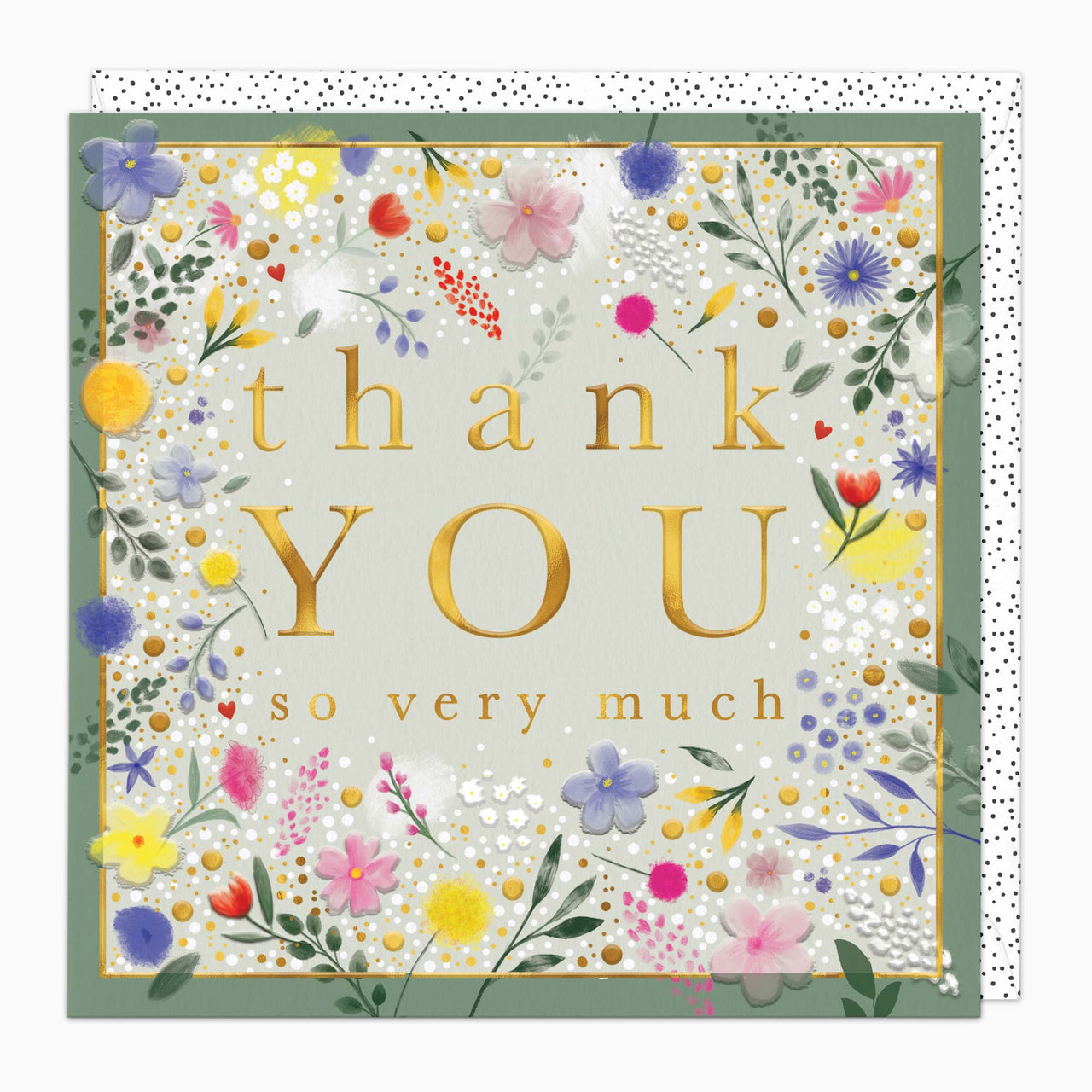 H374 - Feather Floral Thank You Card