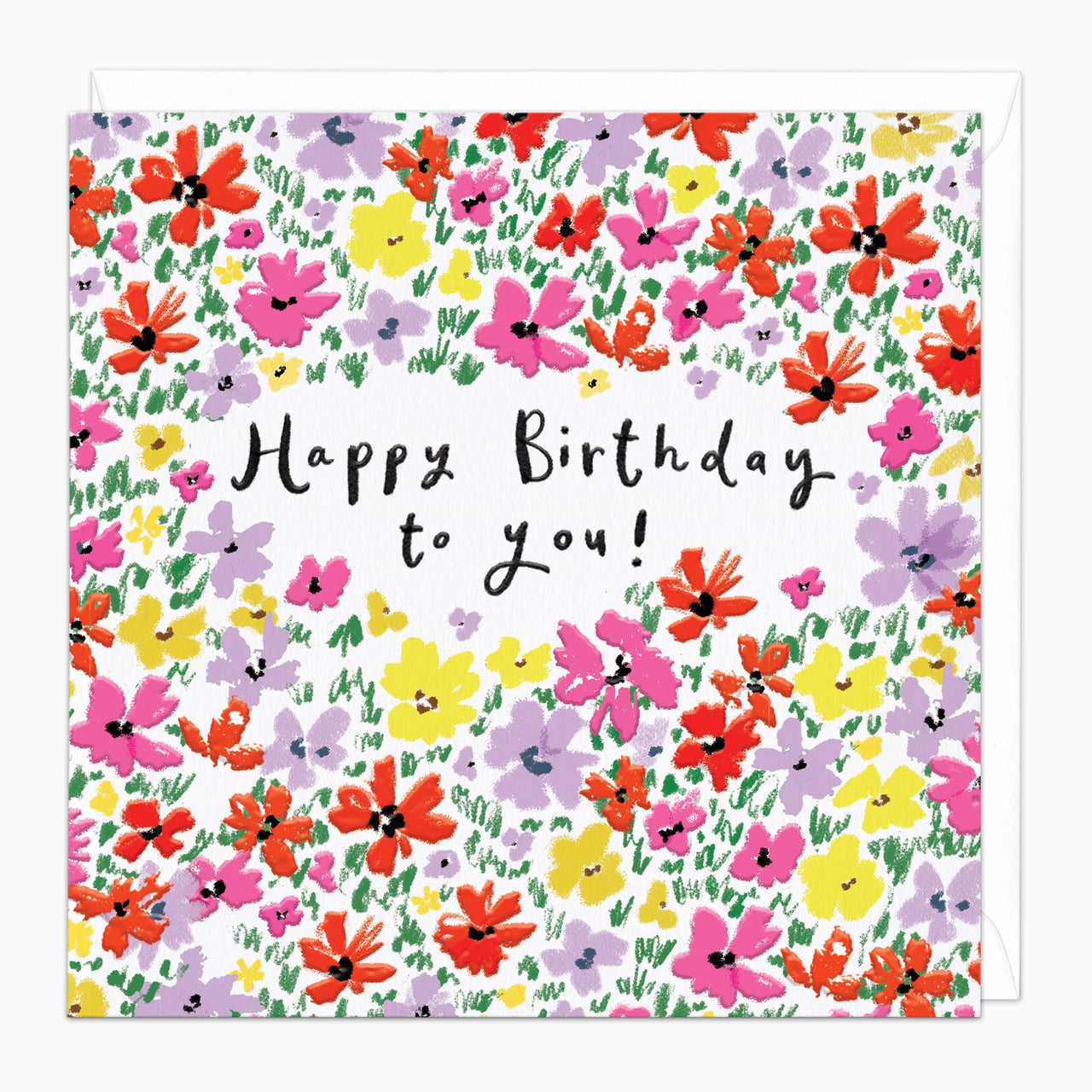 Greeting Card-H385 - Floral Frenzy Birthday Card-Whistlefish