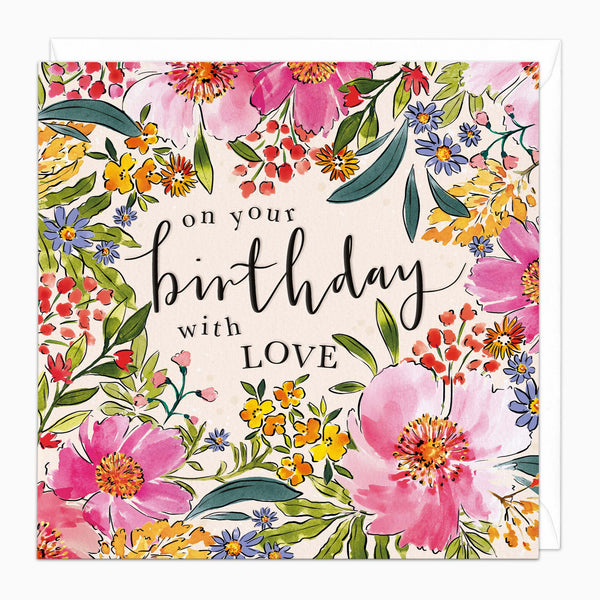 H390 - Summer Floral Birthday Card