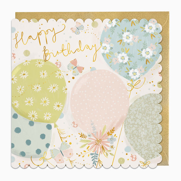 H404 - Soft Balloons Birthday Card