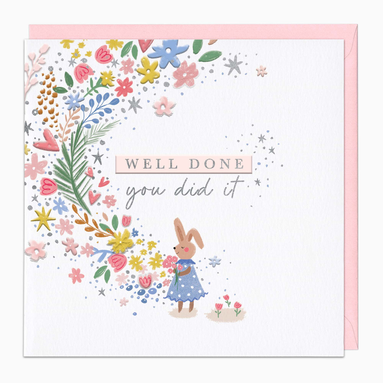 H411 - Bunny Bloom Well Done Card
