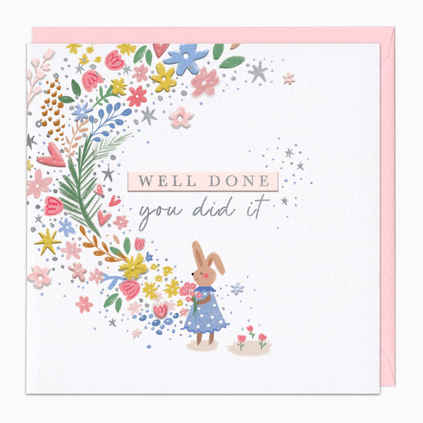 H411 - Bunny Bloom Well Done Card