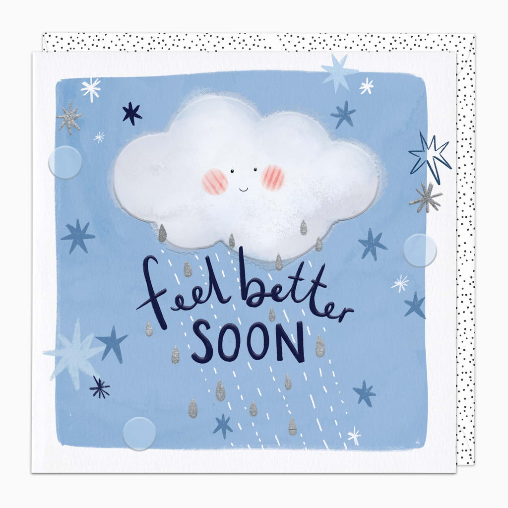 Greeting Card-H412 - Cute Cloud Feel Better Card-Whistlefish