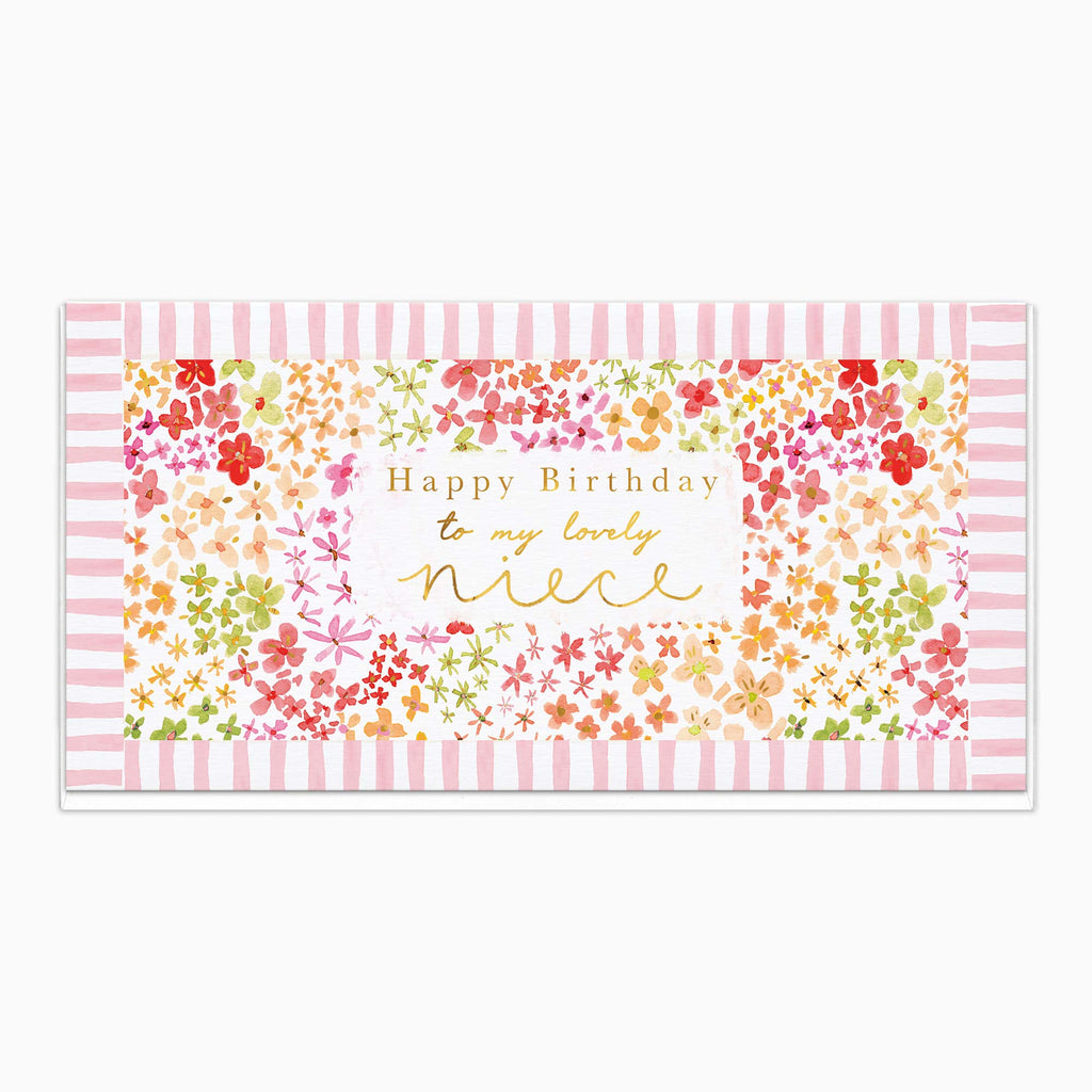 Greeting Card-H418 - Ditsy Floral Niece Birthday Card-Whistlefish