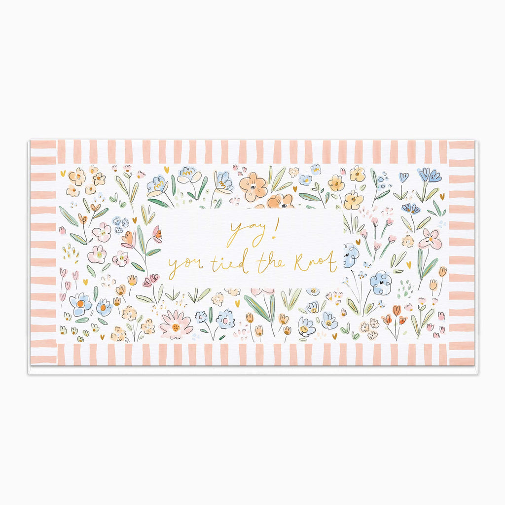 Greeting Card-H419 - Ditsy Floral Tied The Knot Card-Whistlefish