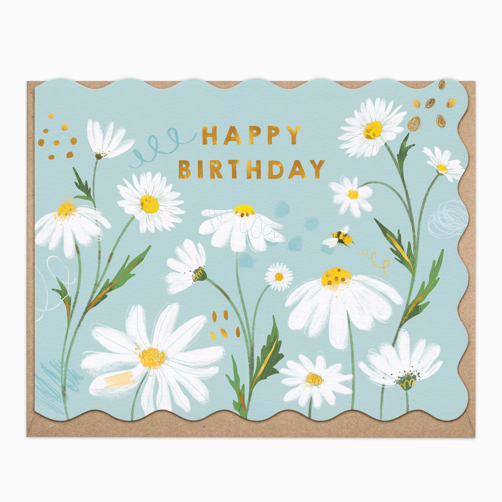 H435 - Wavy Daisy Birthday Card