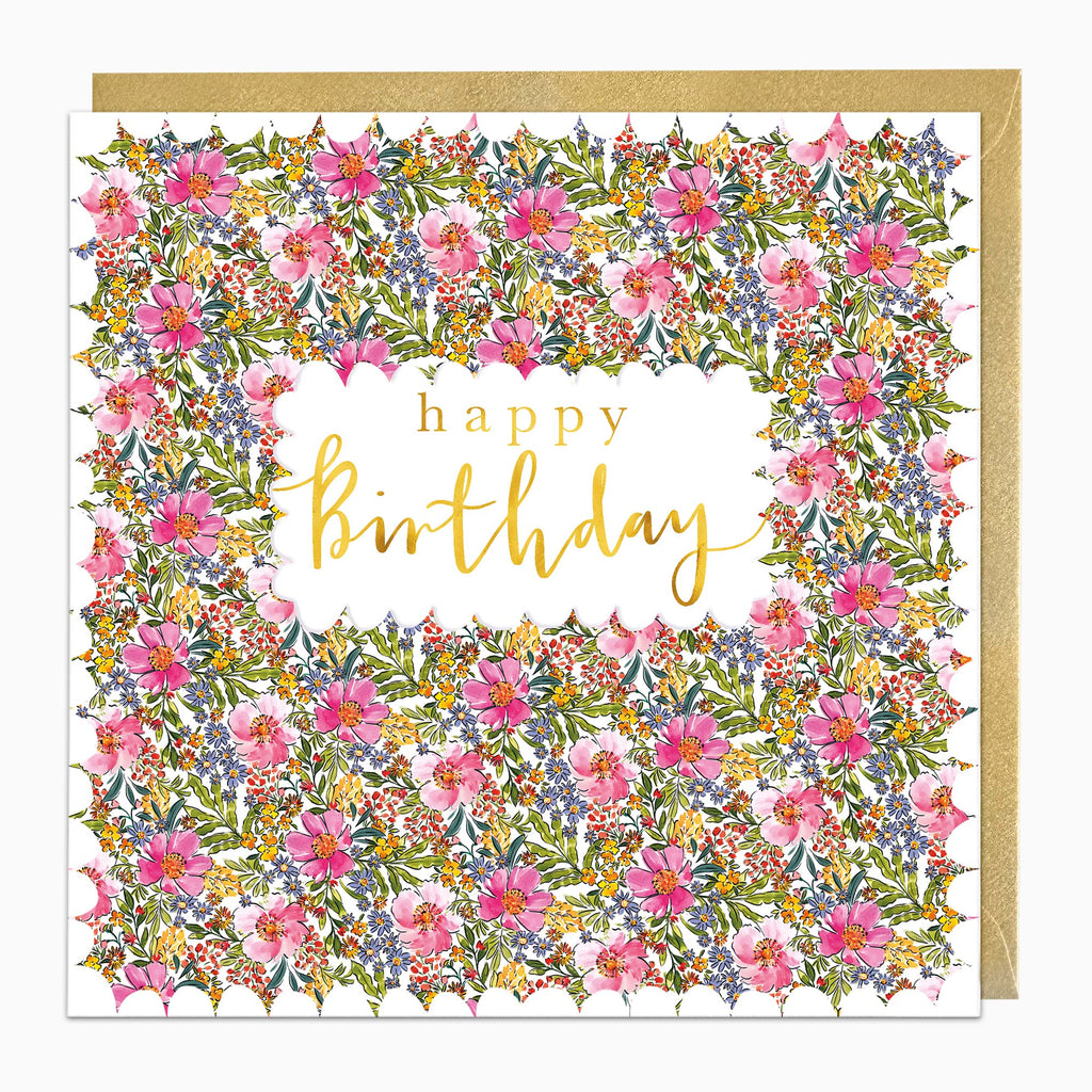 Greeting Card-H442 - Summer Posy Birthday Card-Whistlefish