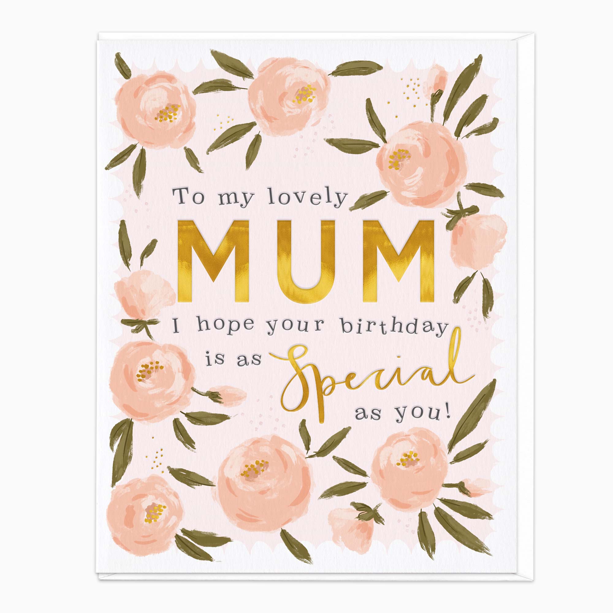 H445 - Blush Blooms Mum Birthday Card