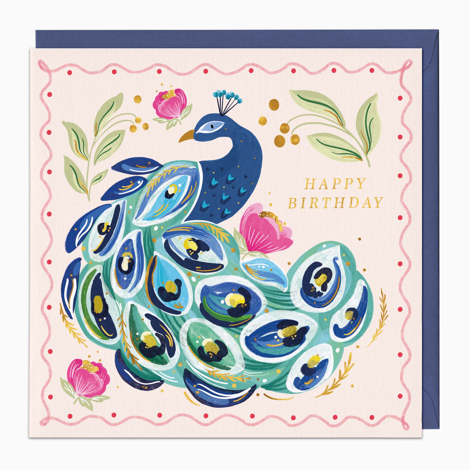H448 - Painted Paradise Peacock Birthday Card