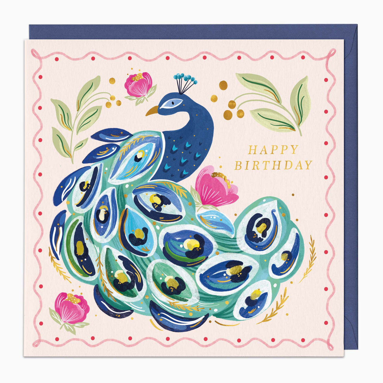H448 - Painted Paradise Peacock Birthday Card
