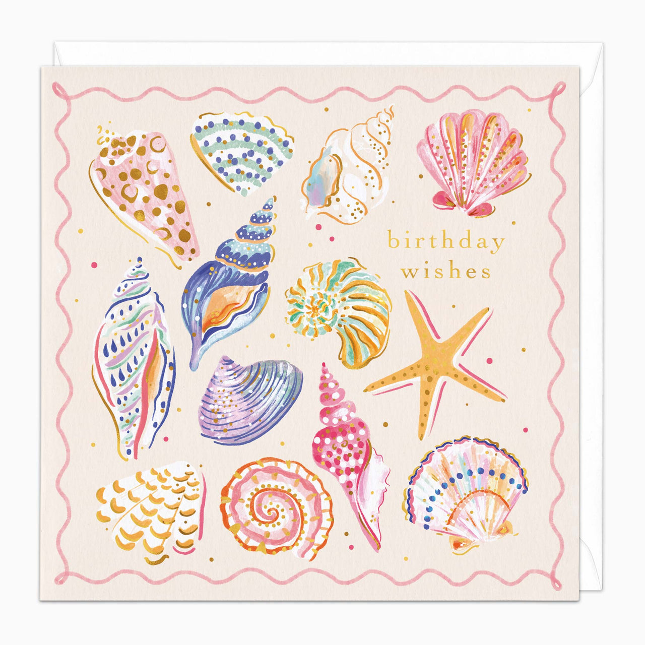 H454 - Painted Paradise Shells Birthday Card