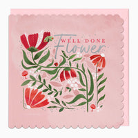 Greeting Card-H455 - Well Done Flower Card-Whistlefish