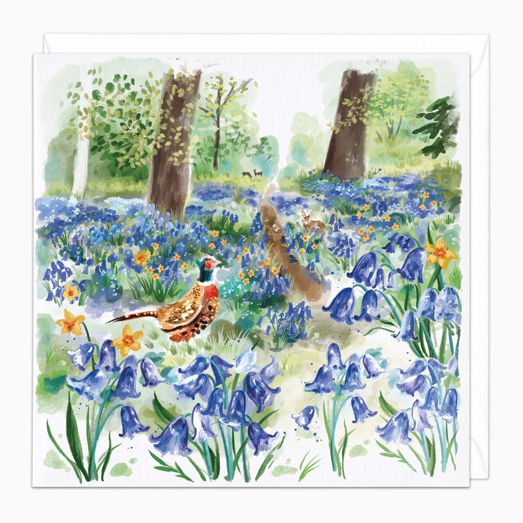 Greeting Card-H459 - Pheasant Woodland Art Card-Whistlefish