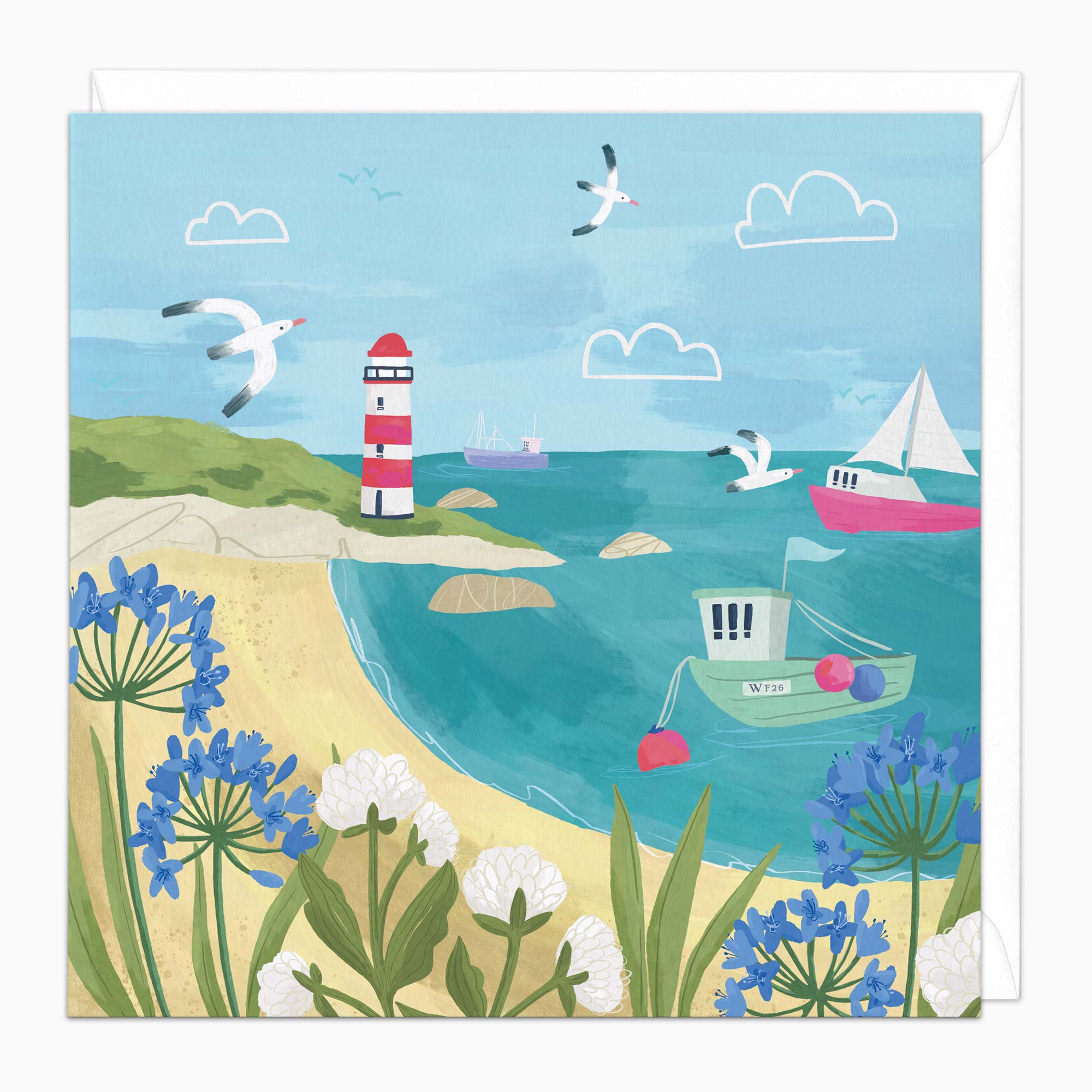 H466 - Cornish Coast Lighthouse Art Card