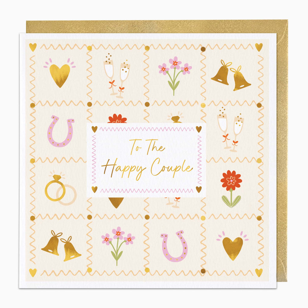 H471 - Coastal Patchwork Happy Couple Card