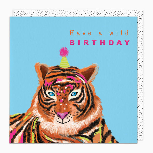 Greeting Card-H485 - Bright Tiger Birthday Card-Whistlefish