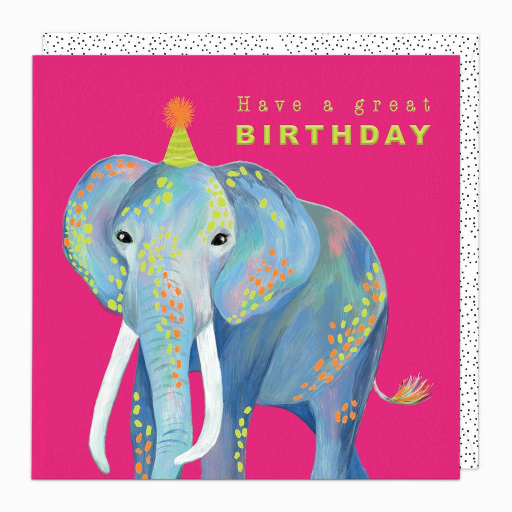 Greeting Card-H487 - Party Elephant Birthday Card-Whistlefish