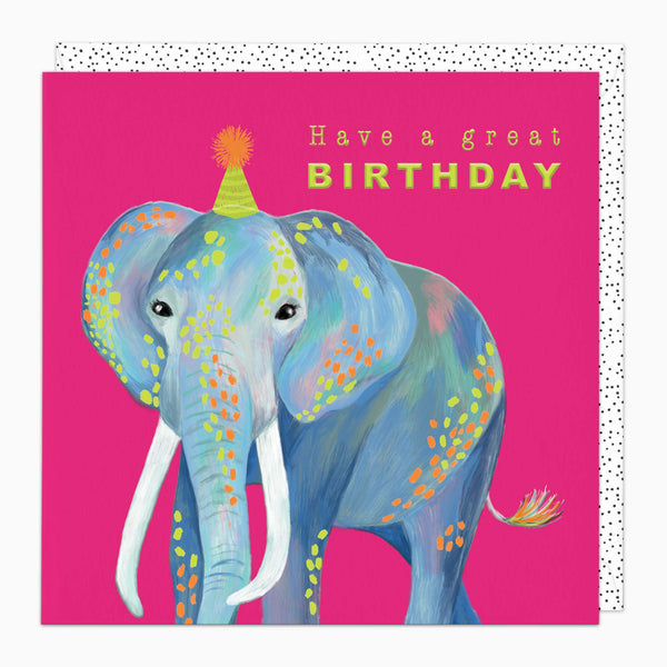 Greeting Card-H487 - Party Elephant Birthday Card-Whistlefish