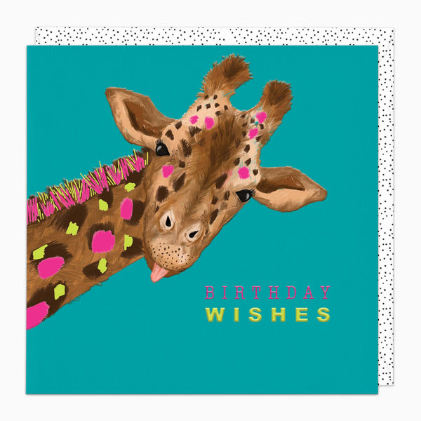 Greeting Card-H488 - Giraffe Giggles Birthday Card-Whistlefish