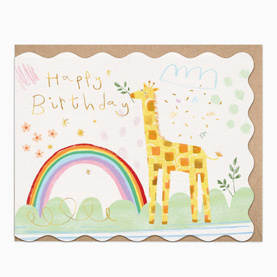Rainbow Giraffe Birthday Card - Whistlefish