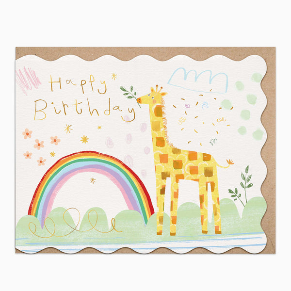H502 - Rainbow Giraffe Birthday Card