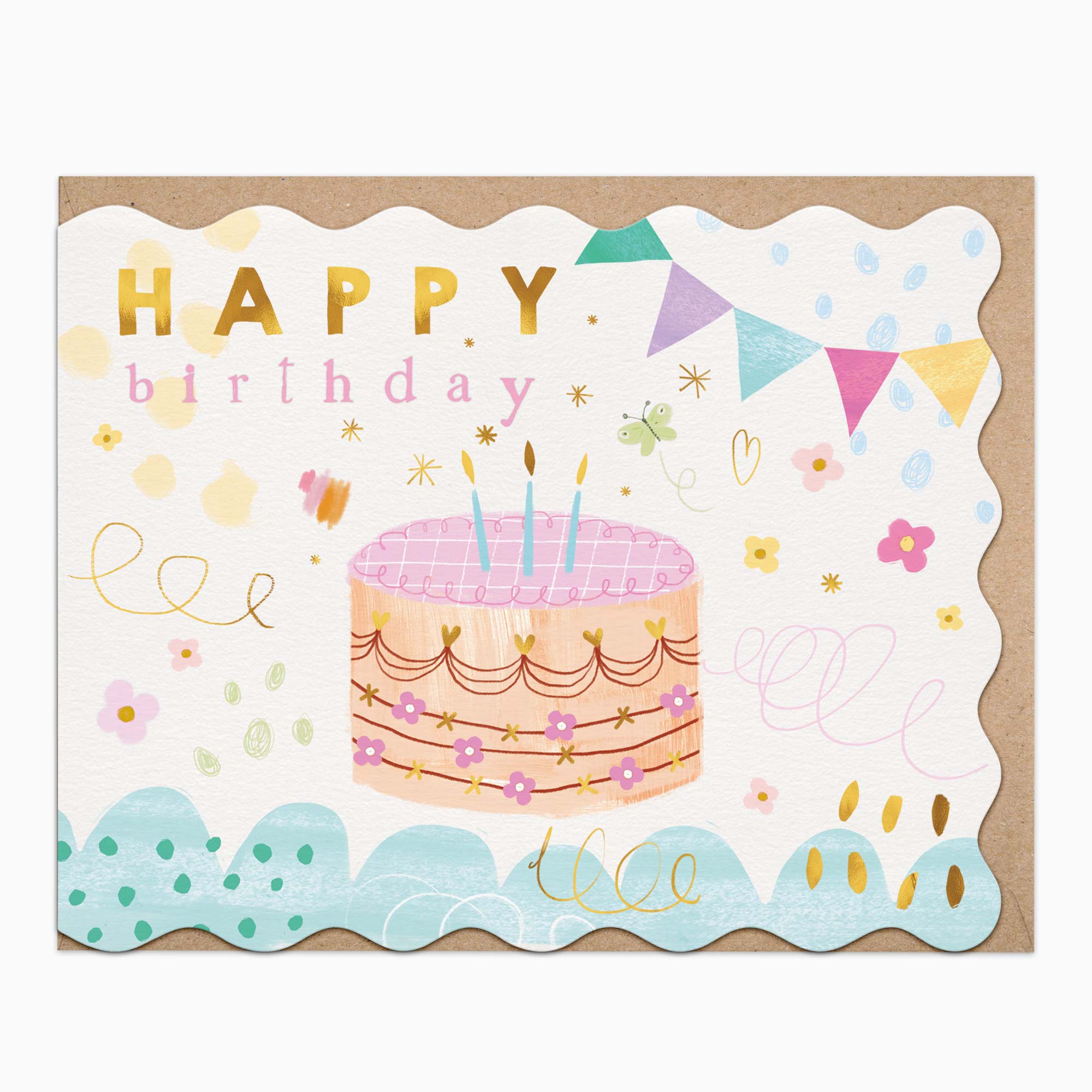H504 - Cake Bunting Birthday Card