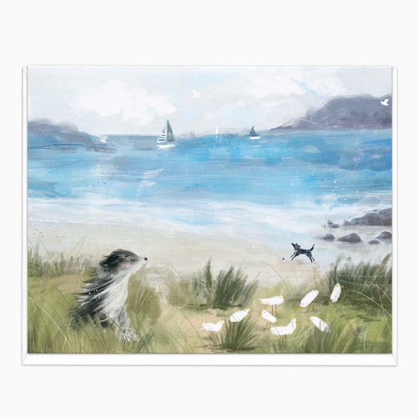 Greeting Card-H509 - Winston in the Wind Art Card-Whistlefish