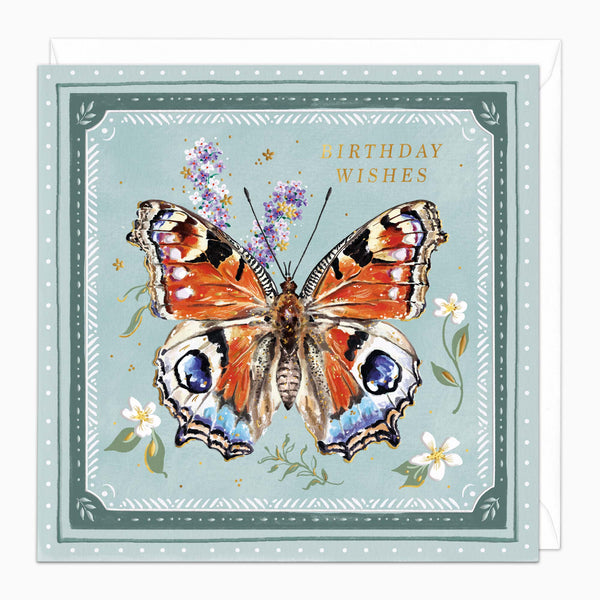 H531 - Peacock Butterfly Birthday Card