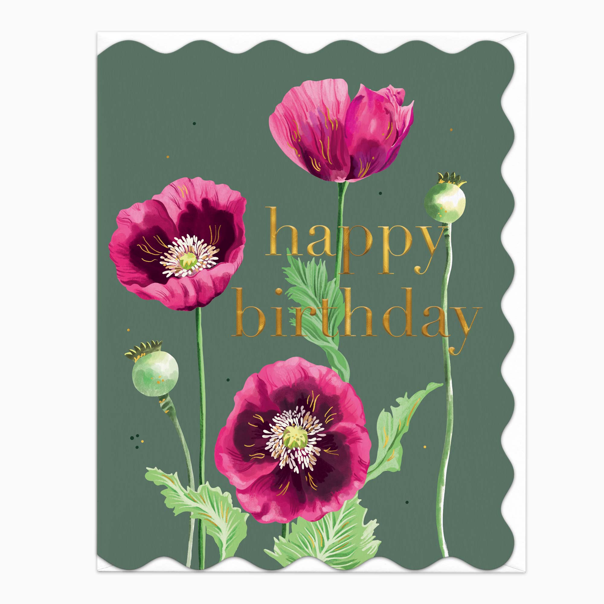 H540 - Poppies Birthday Card