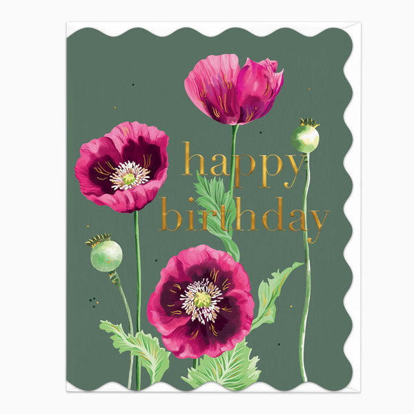 H540 - Poppies Birthday Card