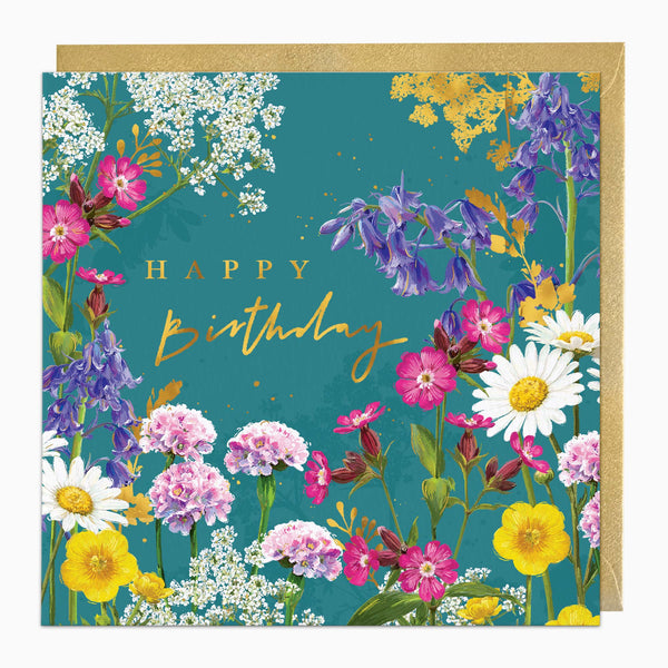 H553 - Bright Wildflowers Birthday Card