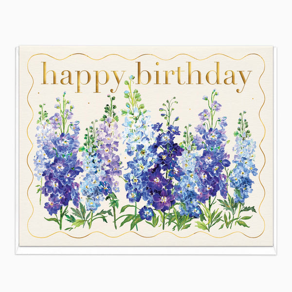 H557 - Delphiniums Birthday Card