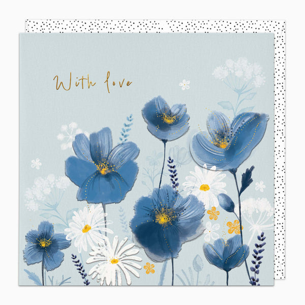 H566 - Blue Blooms With Love Card