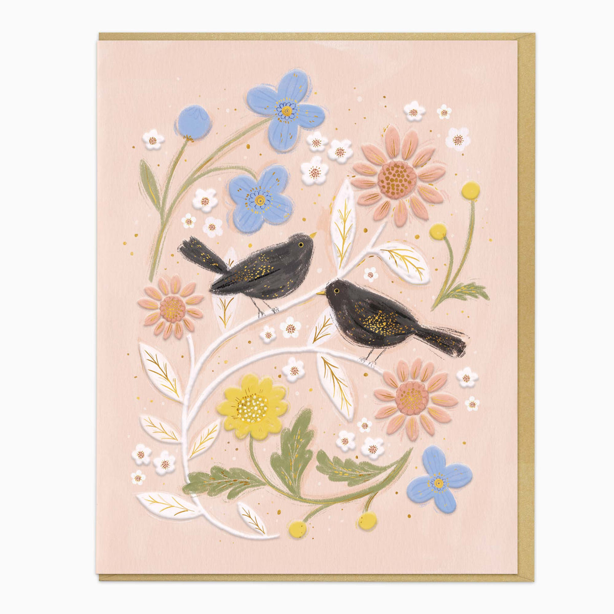 H583 - Blackbirds & Blooms Card