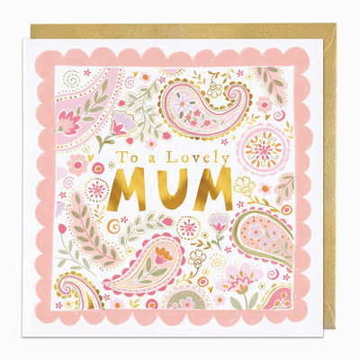 H591 - Paisley Pink Scalloped Mum Card