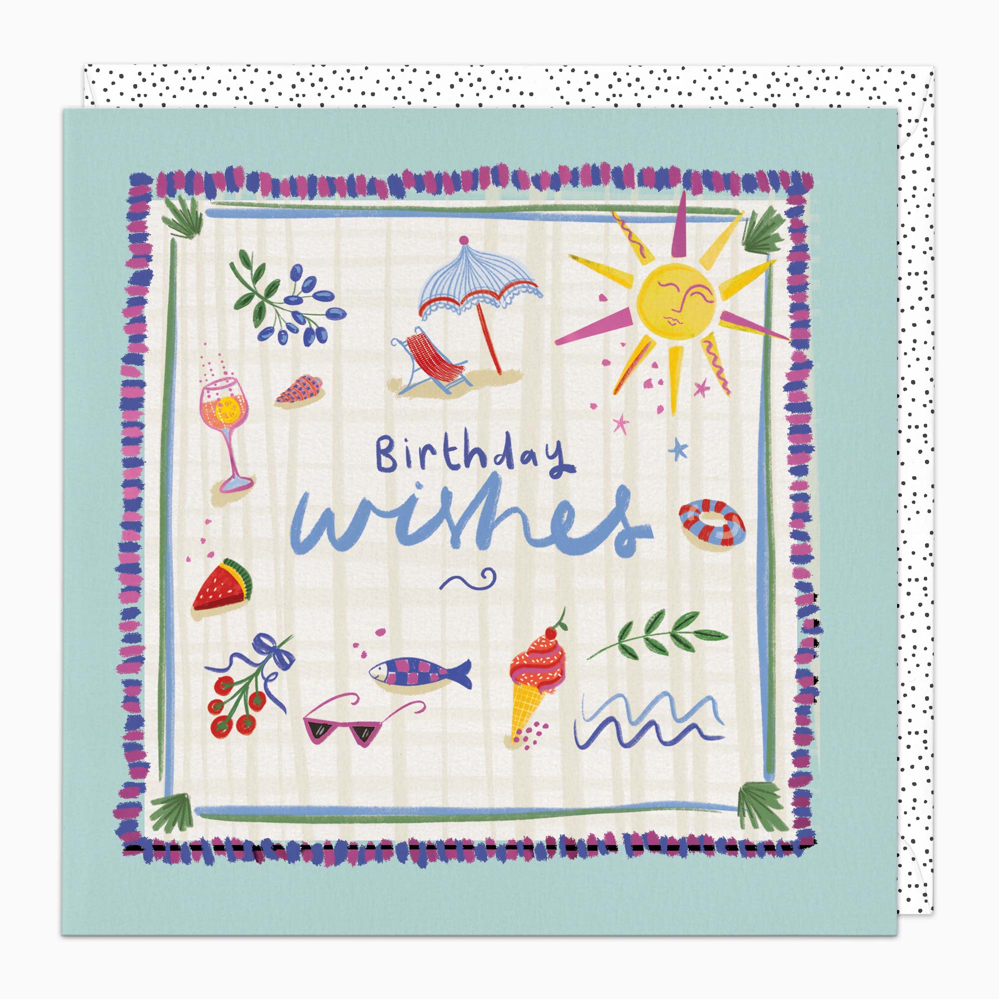 H595 - Beachy Birthday Wishes Card