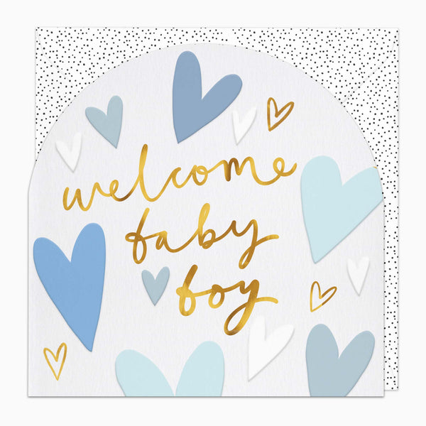 H599 - Blue Hearts Baby Boy Card