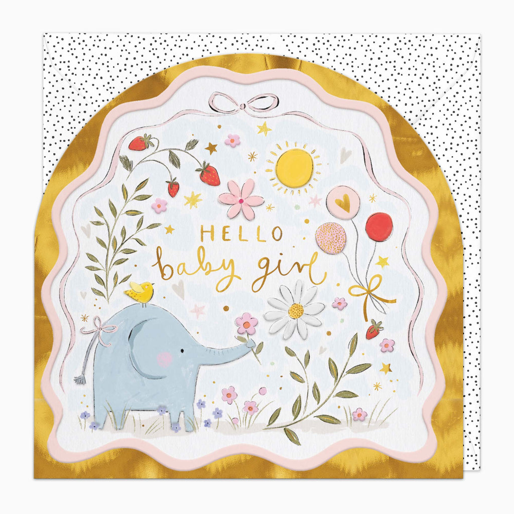 H602 - Gold Arch Baby Girl Card