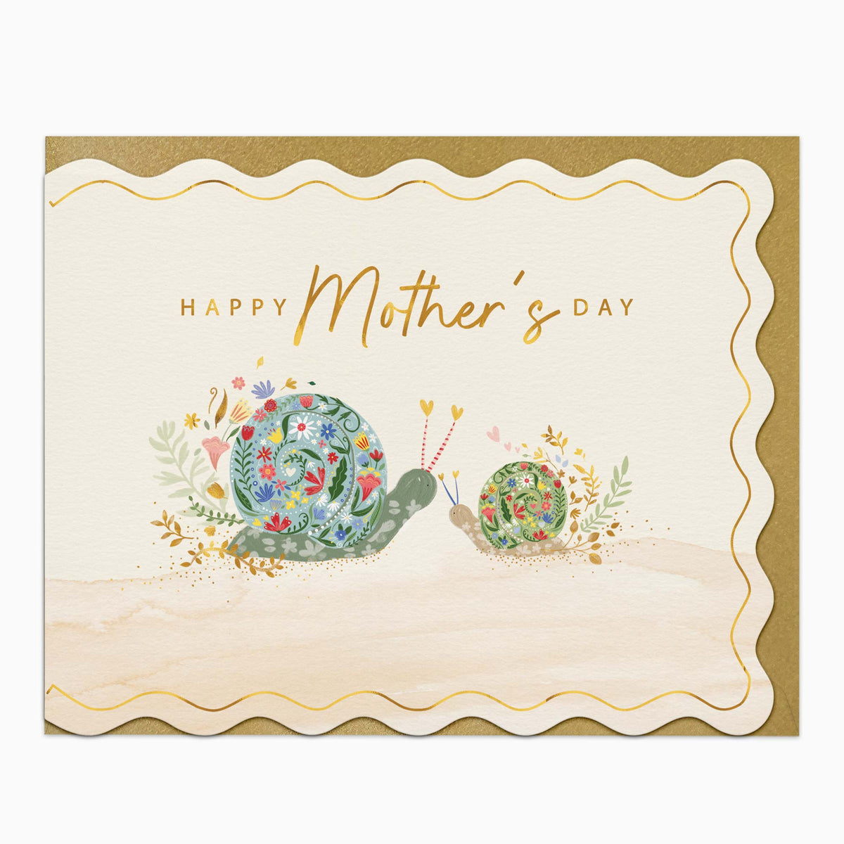 H607 - Floral Snails Mother's Day Card