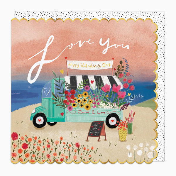 H615 - Flowers on the Beach Valentine's Card