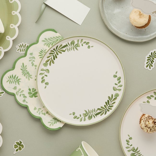 Paper Plates-HBBP102 - Botanical Cocktail Paper Plates 8 Pack-Hootyballoo