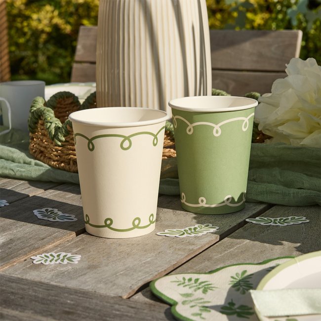 Paper Cups-HBBP105 - Botanical Paper Cups Pack of 8-Hootyballoo