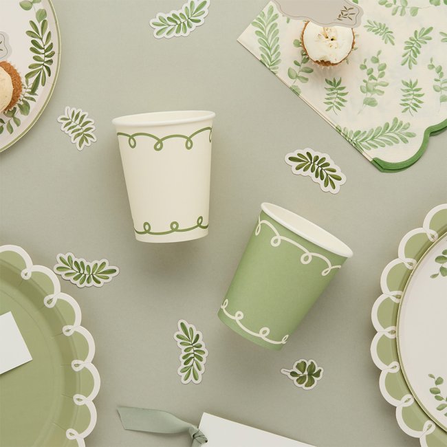 Paper Cups-HBBP105 - Botanical Paper Cups Pack of 8-Hootyballoo